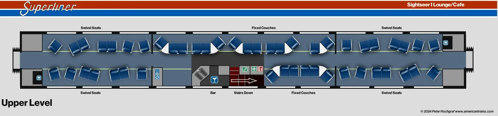 Superliner I Sightseer Lounge Upper Level