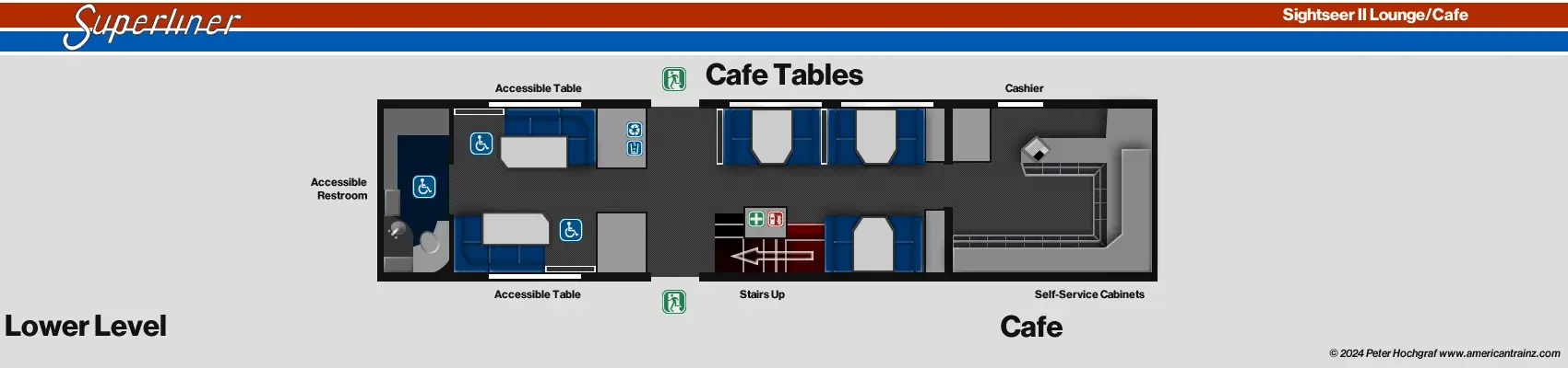 Superliner II Sightseer Lounge Lower Level