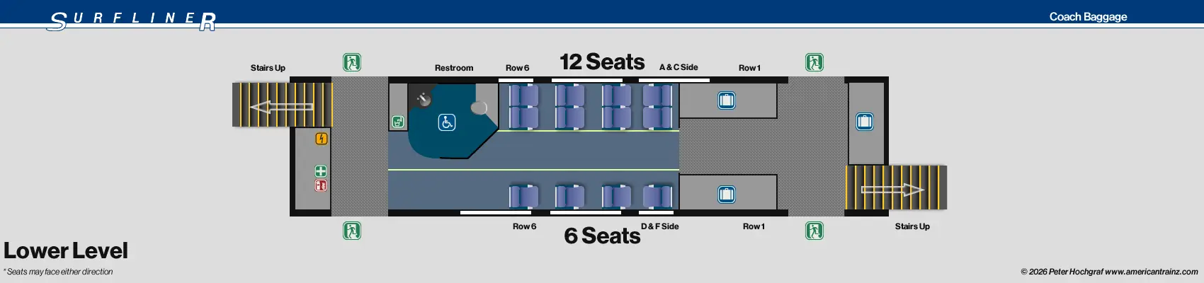 Surfliner Coach Baggage Lower Level