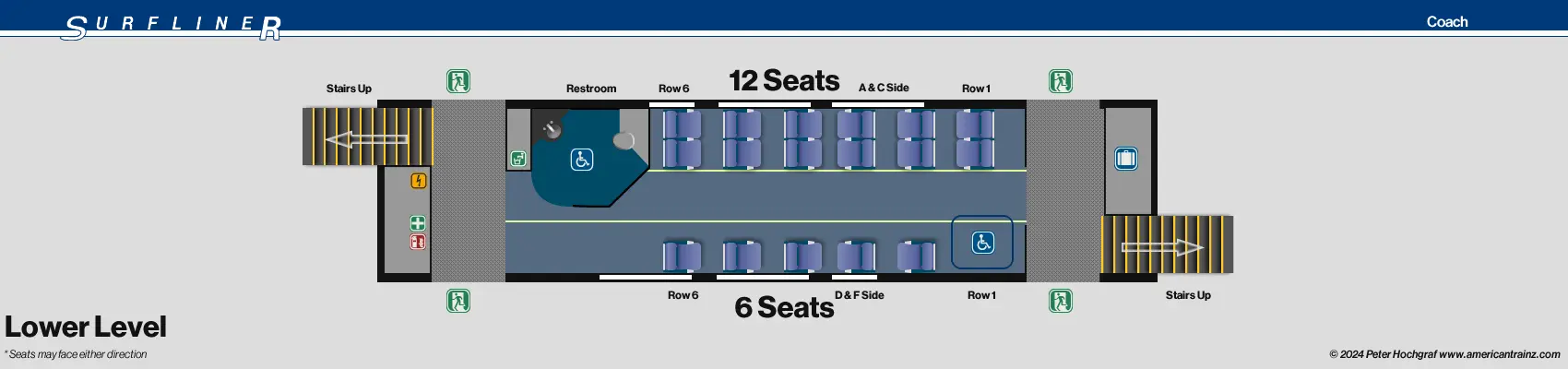 Surfliner Coach Lower Level